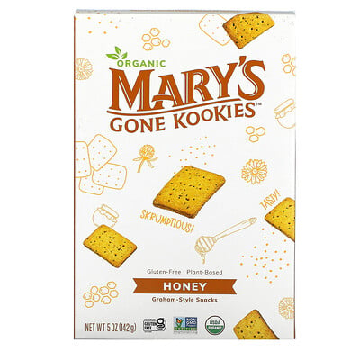 Mary's Gone Crackers Graham Style Snacks, мед, 142 г (5 унций)