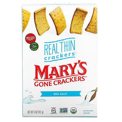 Mary's Gone Crackers Крекеры Real Thin Crackers, морская соль, 141 г