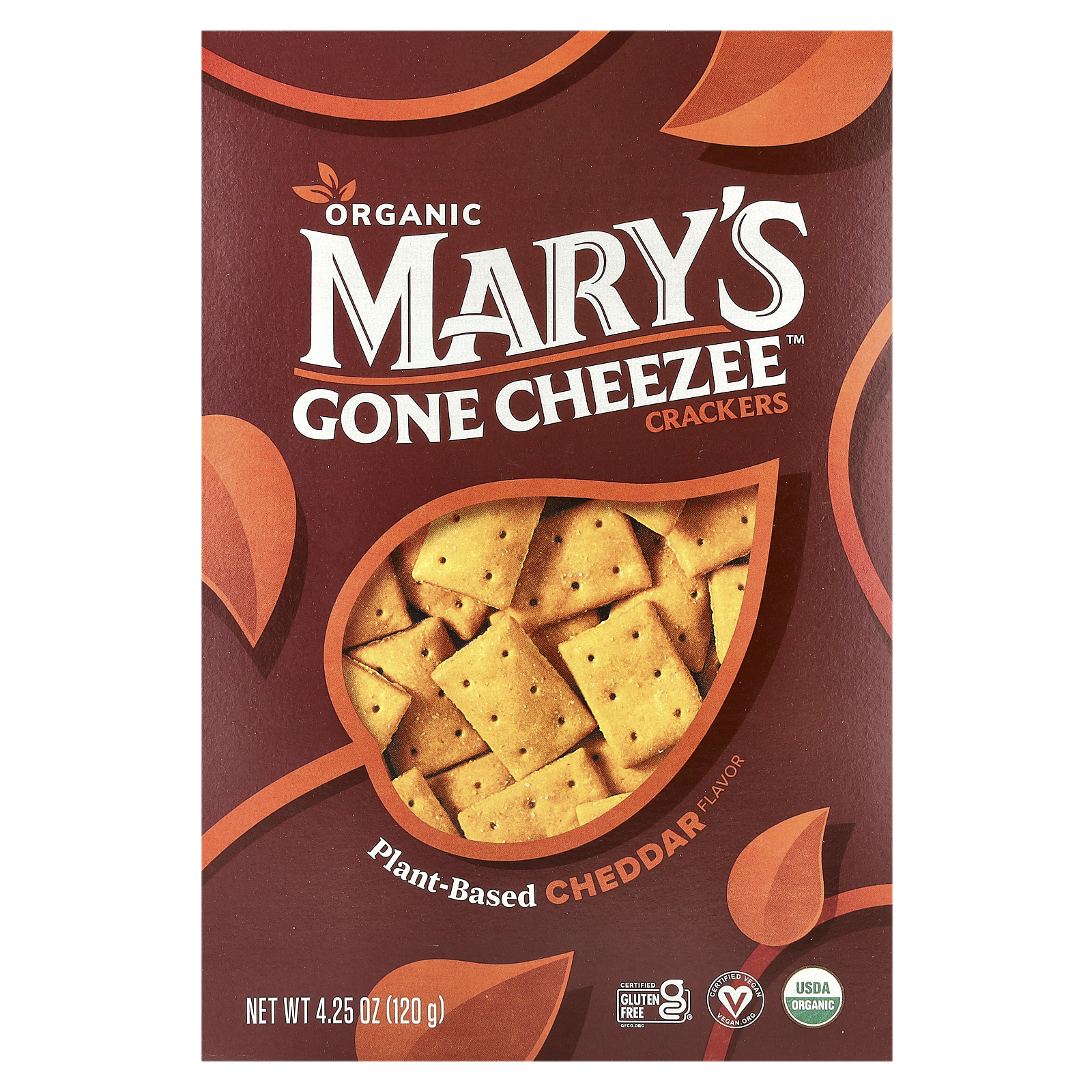 Organic Mary's Gone Cheezee™ Crackers, Cheddar, 4.25 oz (120 g) - Picture 1 of 2