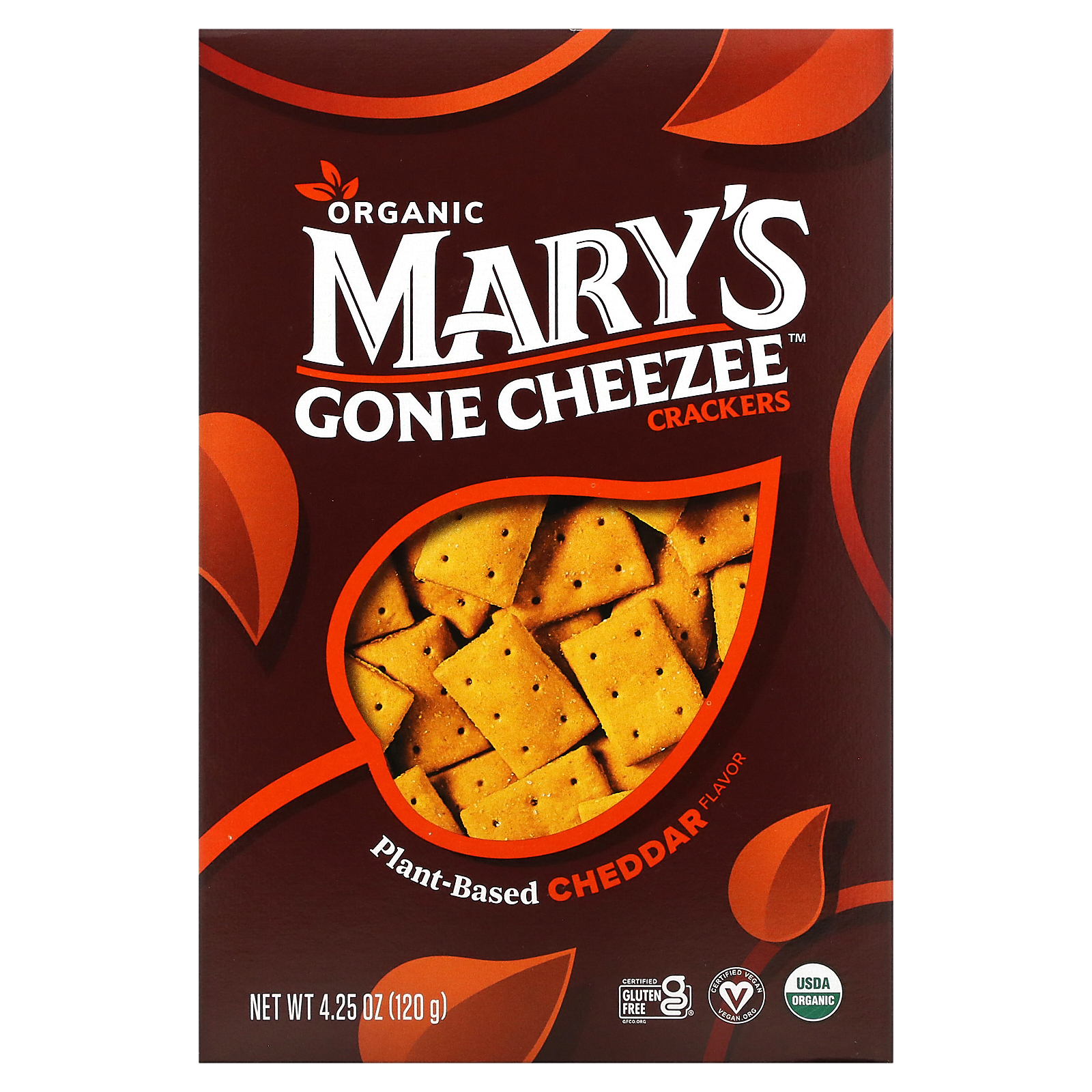 Mary's Gone Crackers, Mary's Gone Cheezee PlantBased Crackers, Cheddar