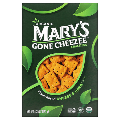 

Mary's Gone Crackers Mary's Gone Cheezee Plant-Based Cheese & Herb 4.25 oz (120 g)