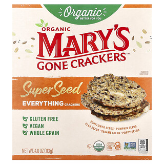 Mary's Gone Crackers, Organic Super Seed Crackers, Everything, 4 oz (113 g)