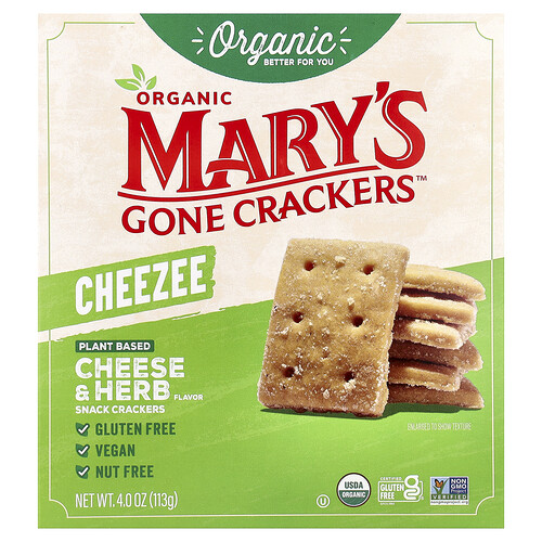 Mary's Gone Crackers Organic Cheezee Snack Crackers, Cheese & Herb, 4 oz (113 g)