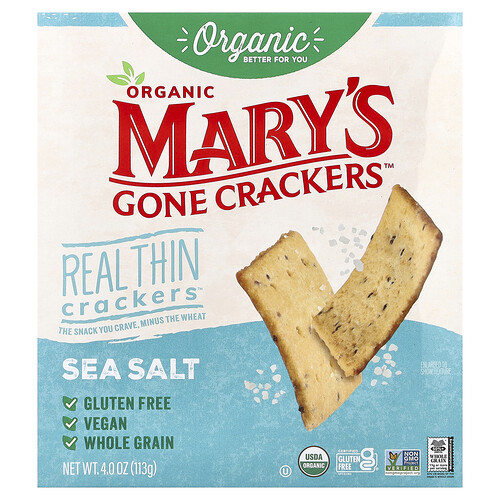 Mary's Gone Crackers Organic Real Thin Crackers™, Sea Salt, 4 oz (113 g)