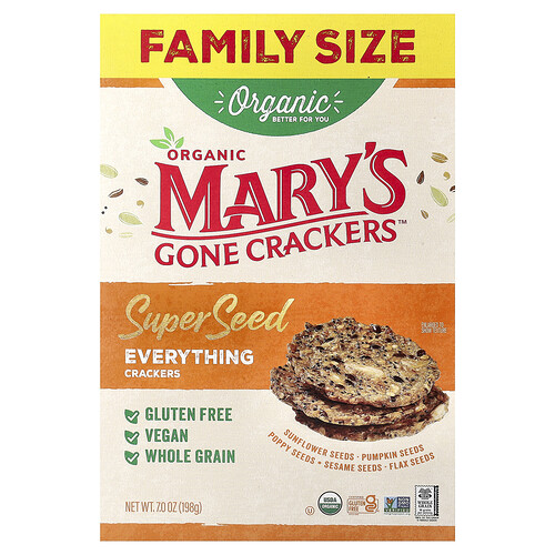 Mary's Gone Crackers Organic Super Seed Crackers, Everything, 7 oz (198 g)