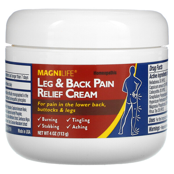 MagniLife, Leg & Back Pain Relief Cream, 4 Oz (113 G)