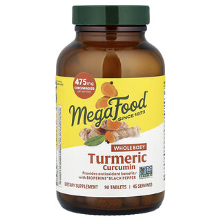MegaFood, Curcumine de curcuma, 90 comprimés