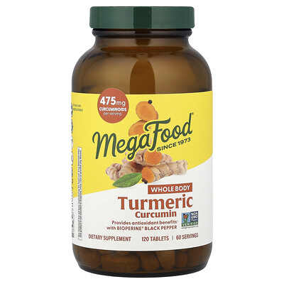 Product Image for MegaFood, Turmeric Curcumin, Whole Body, 120 Tablets