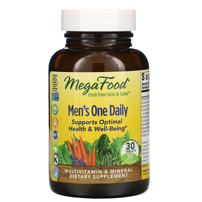 MegaFood Men’s One Daily, витамины для мужчин, для приема один раз в день, 30 таблеток