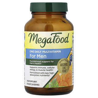 MegaFood, 男性每日一片复合维生素，60 片。
