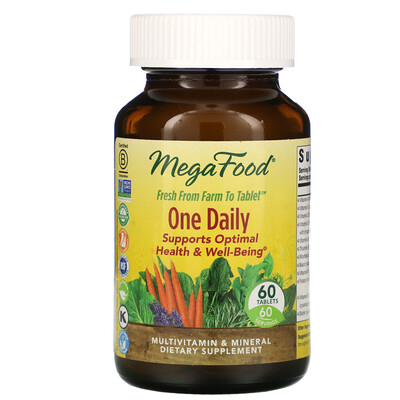 MegaFood One Daily, витамины для приема один раз в день, 60 таблеток