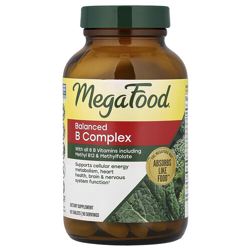 MegaFood, DailyFoods, complejo B balanceado, 90 tabletas