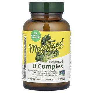 MegaFood, Complexo B Balanceado, 30 Tabletes