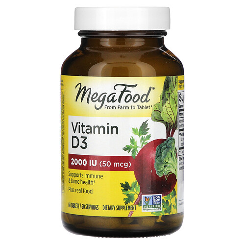 Megafood MegaFood, Vitamin D3, 50 mcg (2,000 IU), 60 Tablets