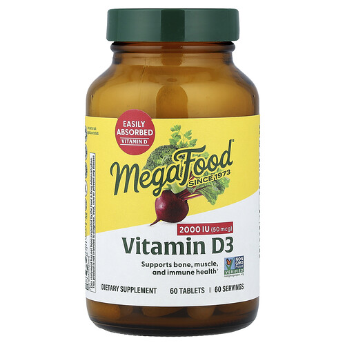 MegaFood, Vitamin D3, 60 Tabletten