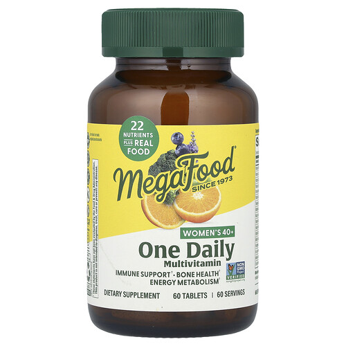 MegaFood, Women's 40+ One Daily Multivitamin, Multivitaminpräparat für Frauen ab 40, One Daily Multivitamin, 60 Tabletten