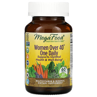 MegaFood, Mulheres Acima de 40 Anos One Daily, 60 Comprimidos