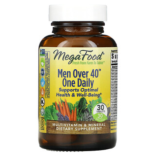 MegaFood, Comprimido diario para hombres mayores de 40 años, 30 comprimidos