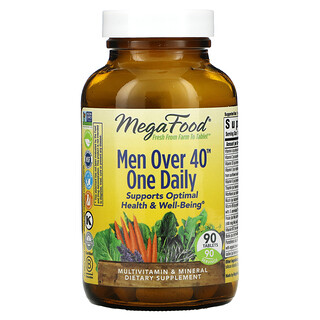 MegaFood, Men Over 40, мультивитамины для мужчин старше 40 лет, для приема один раз в день, 90 таблеток