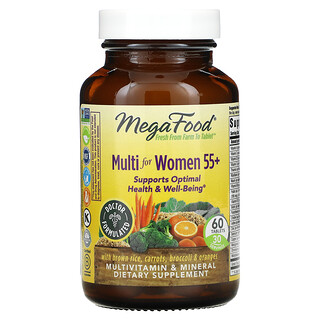 MegaFood, Multivitamínico para Mulheres Acima de 55 Anos, 60 Comprimidos