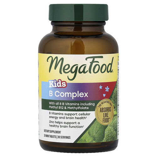 MegaFood, Complejo B para niños, 30 comprimidos