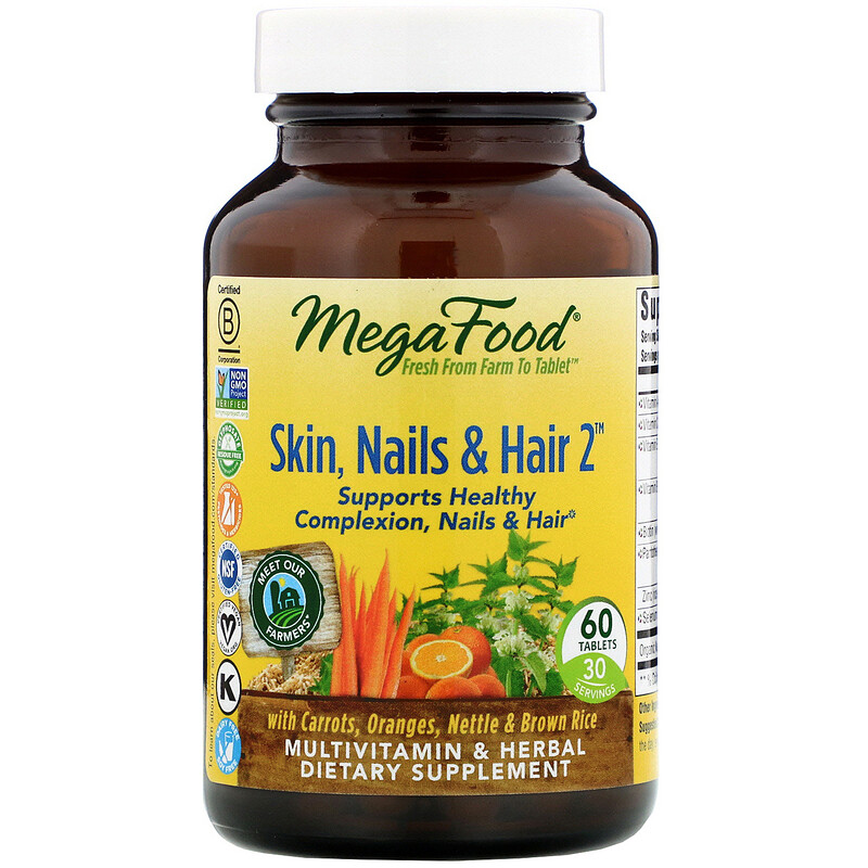 MegaFood, Skin, Nails & Hair 2, 60 Tablets - iHerb