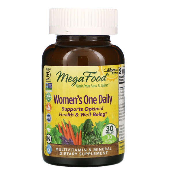 MegaFood, Women's One Daily, Multivitamine für Frauen, 30 Tabletten