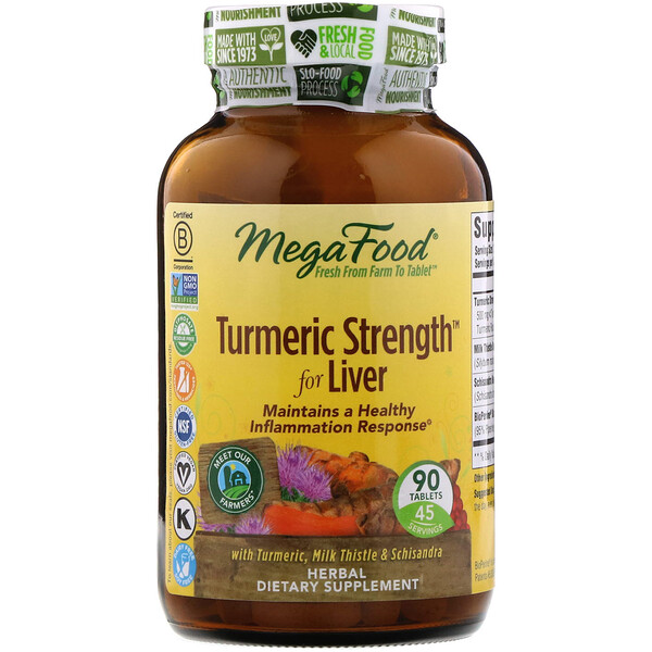 MegaFood, Turmeric Strength for Liver, 90 Tablets iHerb