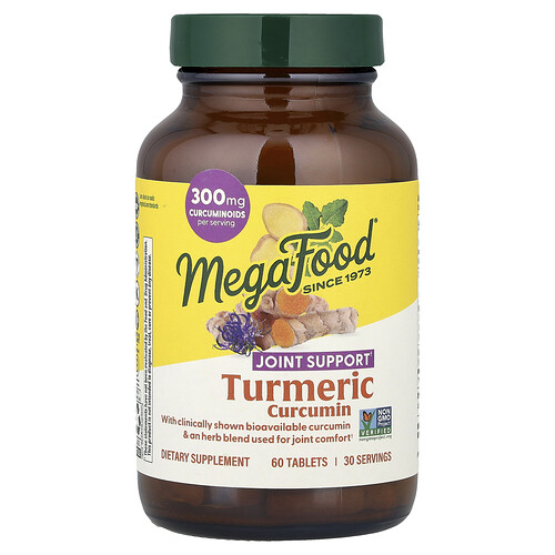 MegaFood, Curcumina de cúrcuma, Refuerzo para las articulaciones, 60 comprimidos
