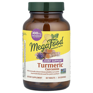 MegaFood, Curcumina de cúrcuma, Refuerzo para las articulaciones, 60 comprimidos