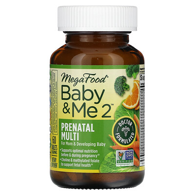 

MegaFood Baby & Me 2 Prenatal Multi 60 Tablets