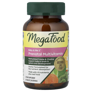 MegaFood, Baby & Me 2™, Doğum Öncesi Multivitamini, 60 Tablet