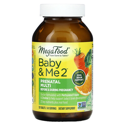 

MegaFood Baby & Me 2 Prenatal Multi 120 Tablets