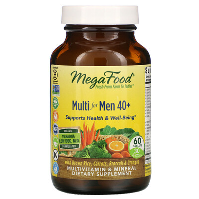 MegaFood комплекс витаминов и микроэлементов для мужчин старше 40 лет, 60 таблеток