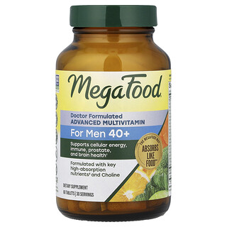 MegaFood, Suplemento multivitamínico avanzado, Para hombres mayores de 40 años, 60 comprimidos