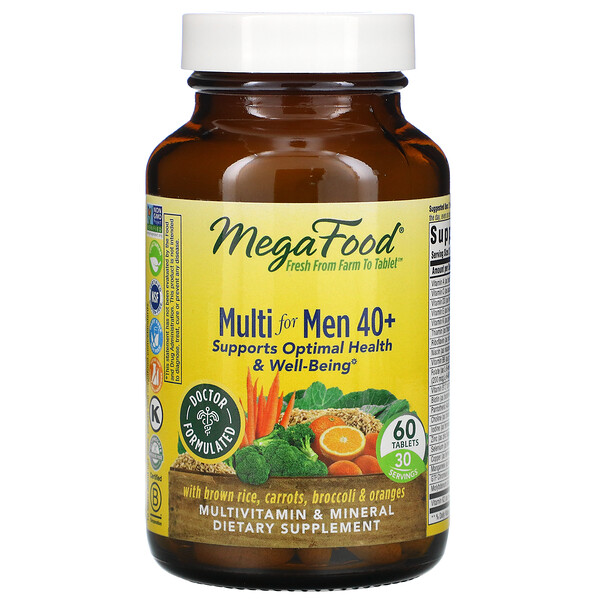 MegaFood, Multi for Men 40+, Multivitamine für Männer ab 40, 60 Tabletten