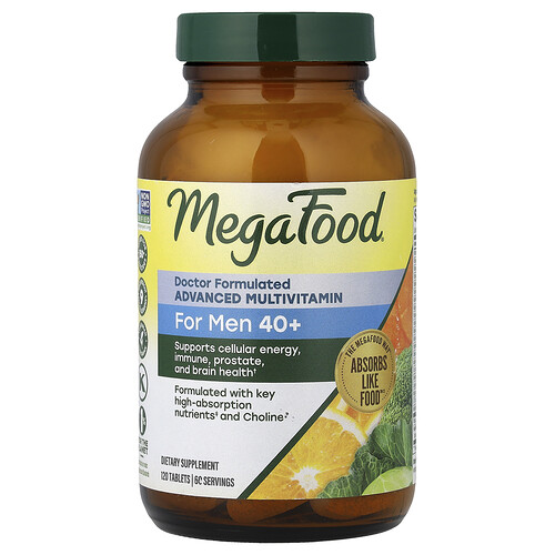 MegaFood, Avancerad multivitamin, för män 40+, 120 tabletter