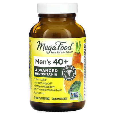 

MegaFood Men's 40+ Advanced Multivitamin 120 Tablets