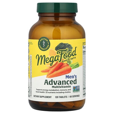 MegaFood, Suplemento multivitamínico para hombres, 120 comprimidos