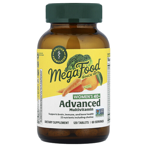 MegaFood, Kvinnors 40+ avancerad multivitamin, 120 tabletter