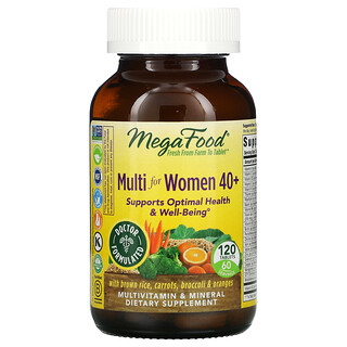 MegaFood, Suplemento multivitamínico para mujeres mayores de 40 años, 120 comprimidos