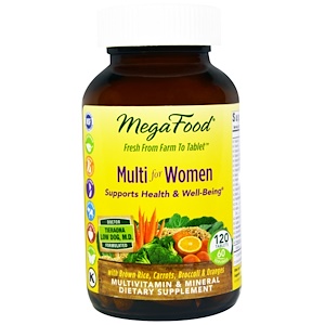 Купить MegaFood, Мультивитамин для женщин, 120 таблеток  на IHerb