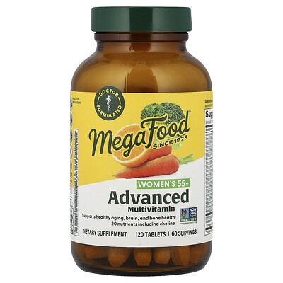 MegaFood, Suplemento multivitamínico avanzado para mujeres de 55 años en adelante, 120 comprimidos