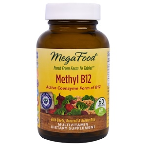 MegaFood, Метилкобаламин B12, 60 таблеток