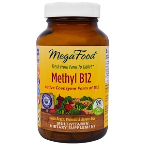 MegaFood, Метилкобаламин B12, 90 таблеток