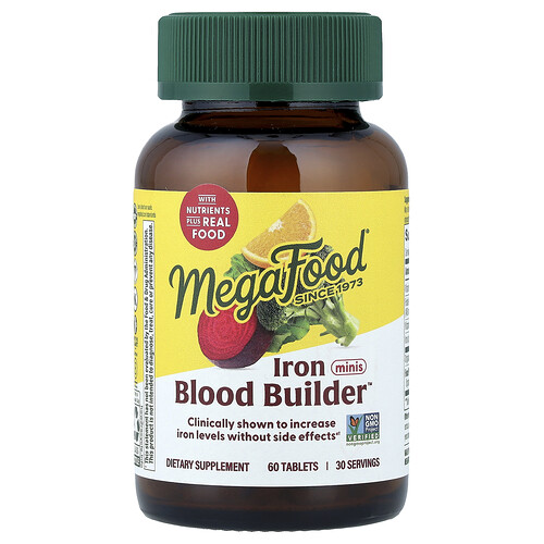 MegaFood, Blood Builder™ Minis, Iron, 60 Tablets