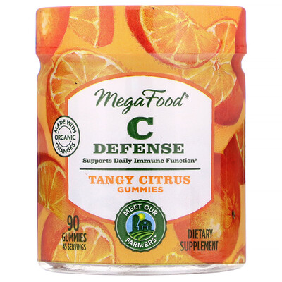 MegaFood C Defense, Tangy Citrus Gummies, 90 Gummies