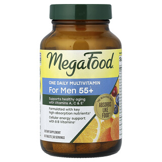 MegaFood, Men's 55+, One Daily Multivitamin, 60 Tablets