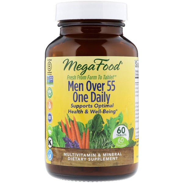 MegaFood, Men Over 55 One Daily, Multivitamin & Mineral, 60 Tablets