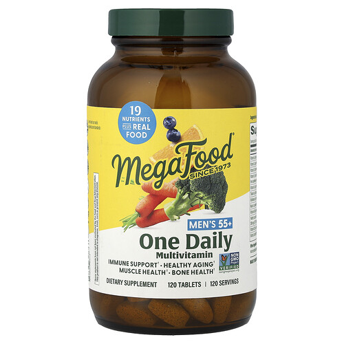 MegaFood, Multivitamintabletter för män 55+, 120 tabletter